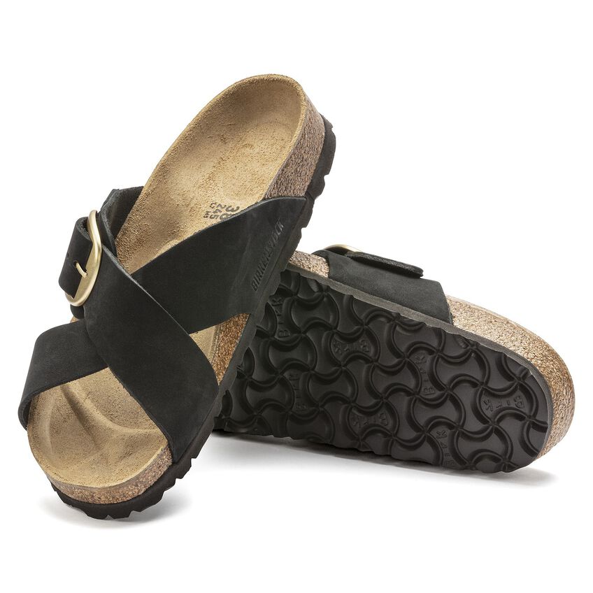 Siena Big Buckle Nubuck Leather - Black