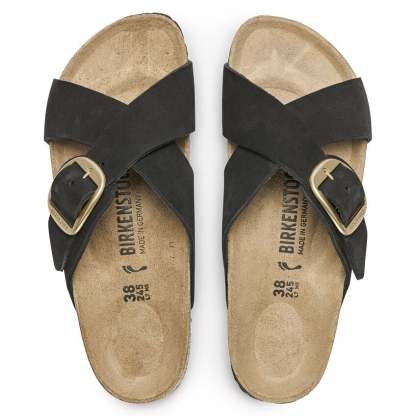 Siena Big Buckle Nubuck Leather - Black