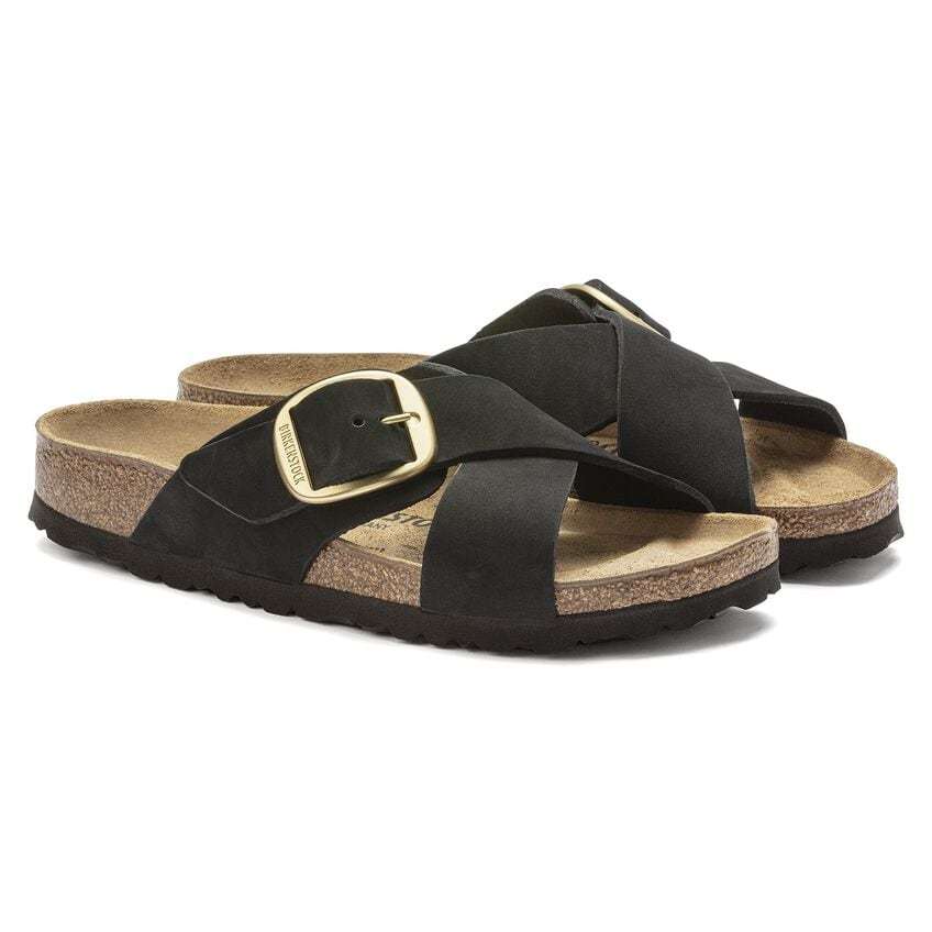 Siena Big Buckle Nubuck Leather - Black