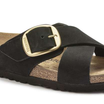Siena Big Buckle Nubuck Leather - Black