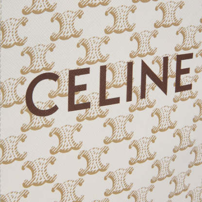 ミニ バーティカル トリオンフ キャンバス CELINE カバ / キャンバス & プリント入りカーフスキン ホワイト