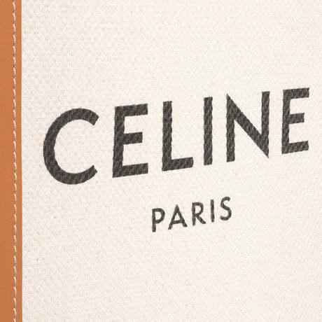 ミニ バーティカル CELINE カバ / プリントテキスタイル & カーフスキン ナチュラル / タン