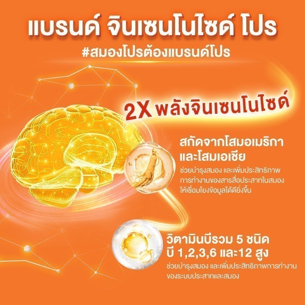 แบรนด์ เจนยู เครื่องดื่มโสมจินเซนโนไซด์ เจนโปร 100 มล. x 8 ขวด