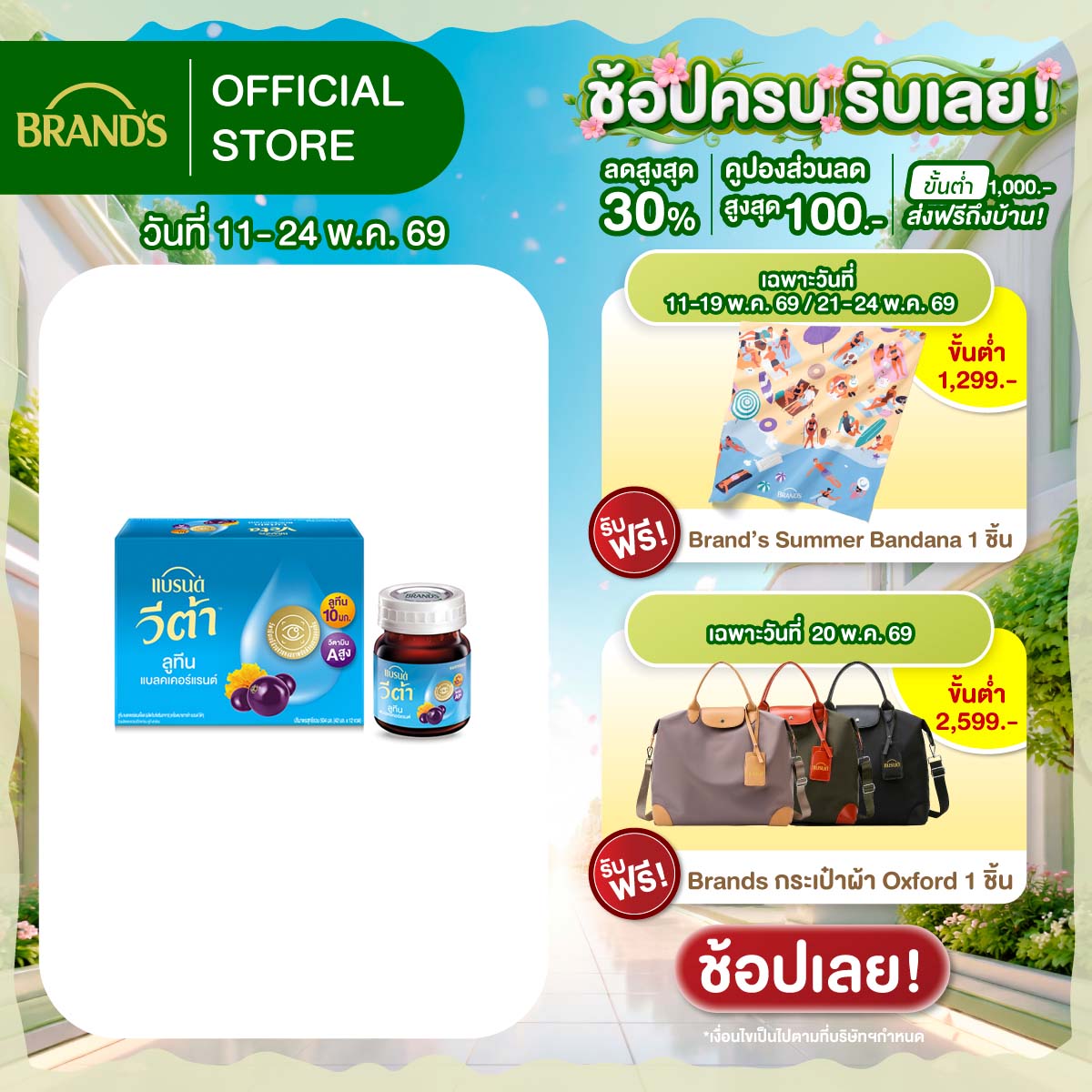 แบรนด์ วีต้า ลูทีน แบลคเคอร์แรนต์ช็อต 42 มล. x 12 ขวด