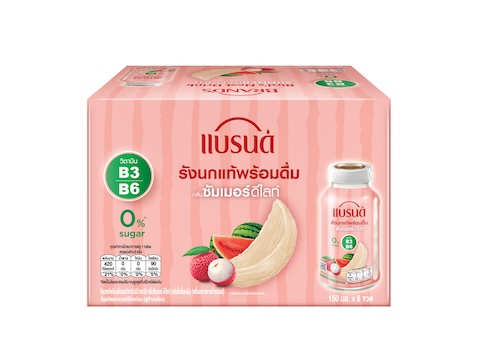 แบรนด์รังนกแท้พร้อมดื่มผสมผสมวิตามินบี3 และบี6 กลิ่นซัมเมอร์ ดีไลท์ 150 มล. x 6 ขวด