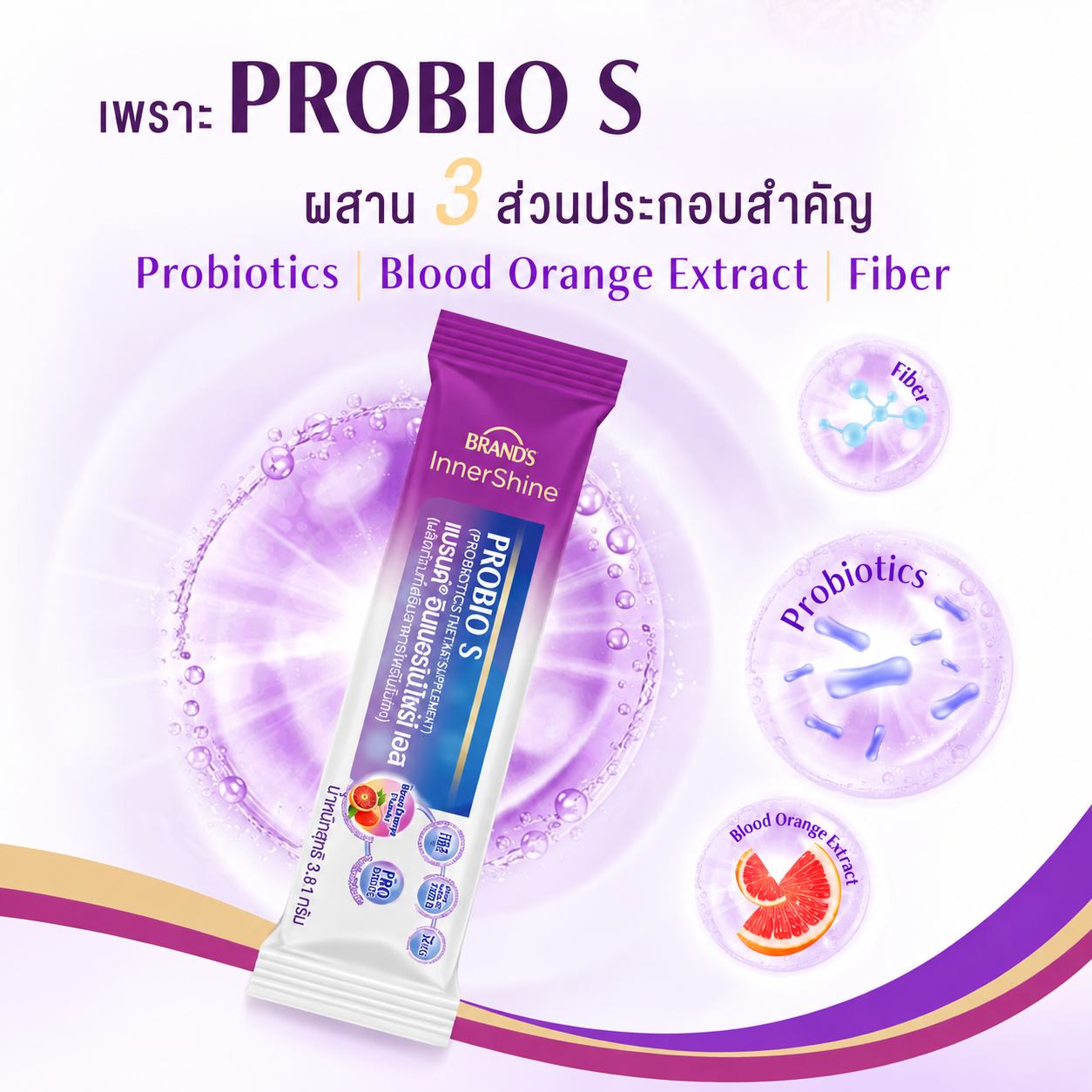 [แพ็ก x2] แบรนด์ อินเนอร์ไชน์โพรไบโอ เอส 30 ซอง  x2 (รวม 60 ซอง) โพรไบโอติก