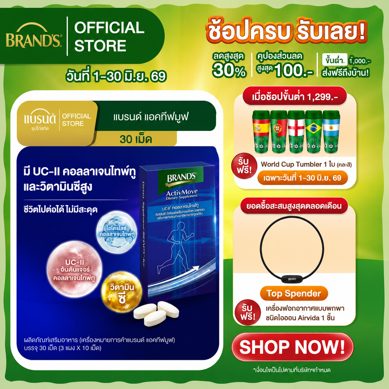 แบรนด์ แอคทีฟมูฟ 30 เม็ด