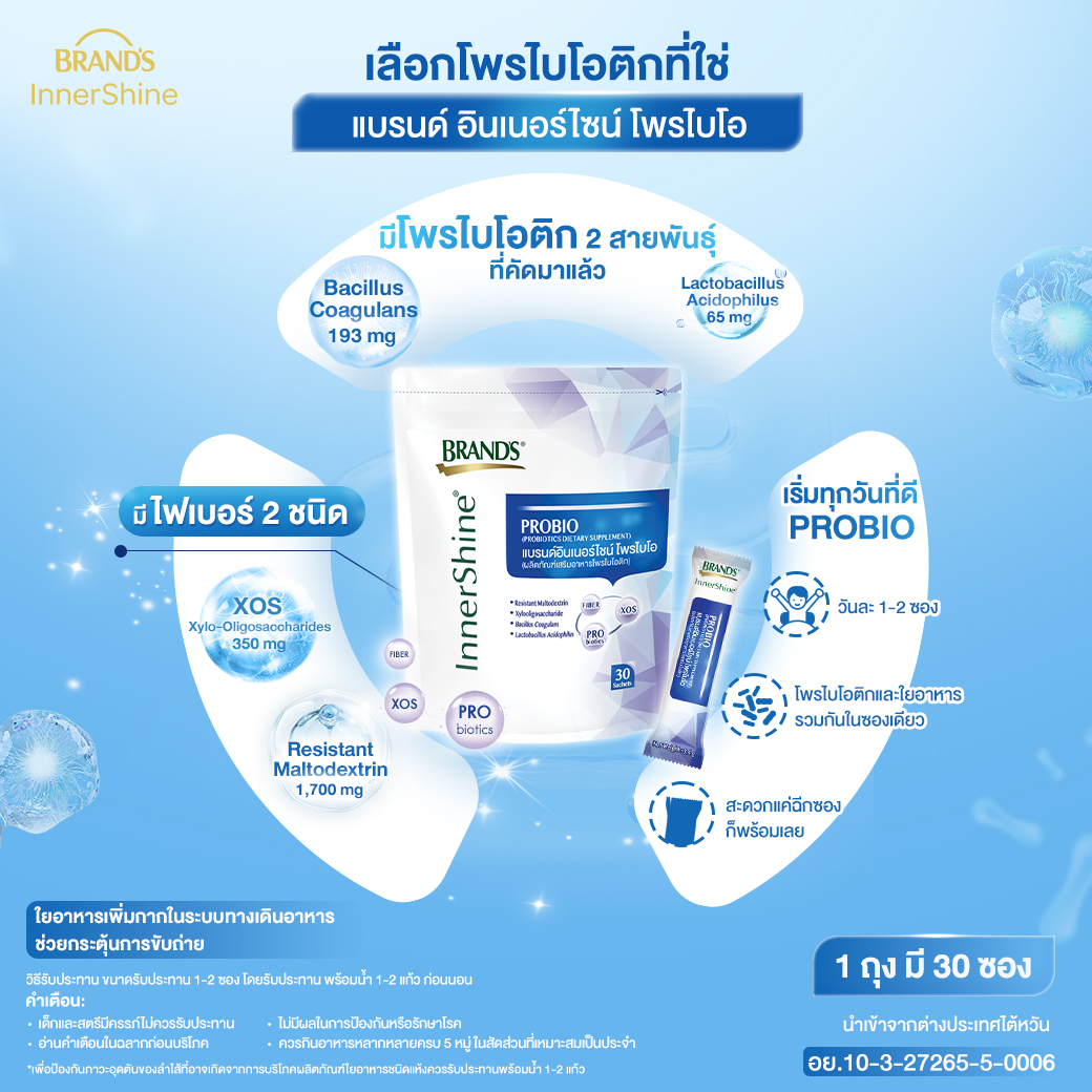 [แพ็ก x2] แบรนด์อินเนอร์ไชน์ โพรไบโอ 10 ซอง x2 (รวม 20 ซอง)