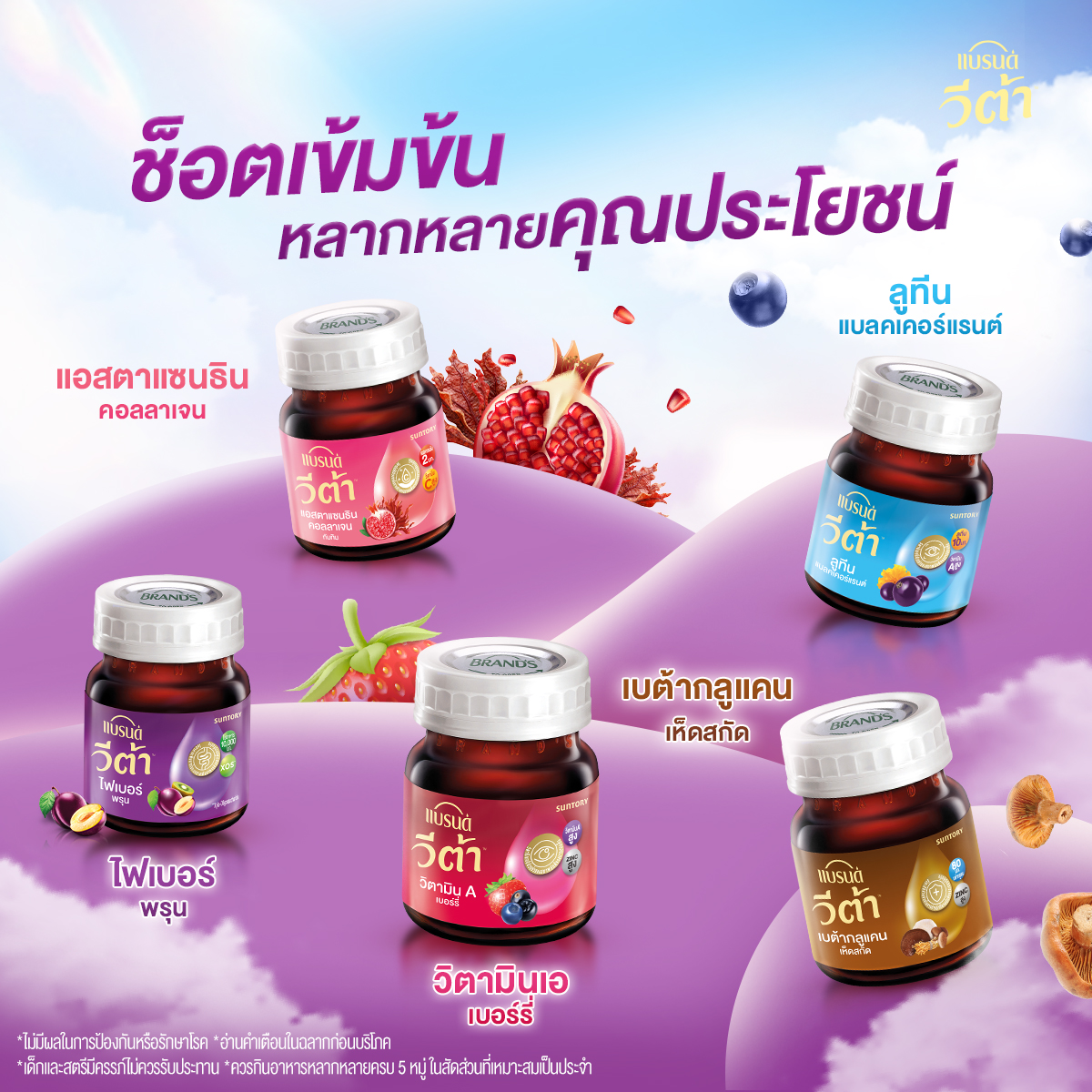 แบรนด์ วีต้า ไฟเบอร์ พรุน 42 มล. แพค 12 + 3 ขวด