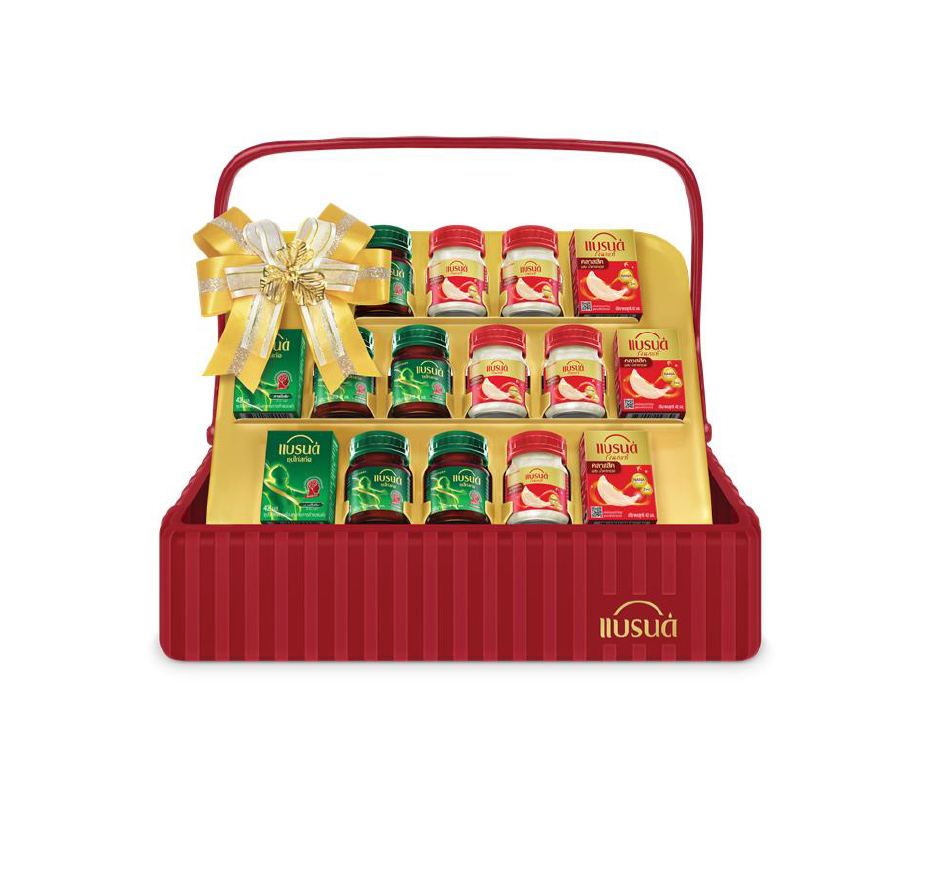 กระเช้าแบรนด์ซุปไก่สกัด 42 มล. และ รังนกแท้ สูตรคลาสสิค 40 มล. (10 ขวด)