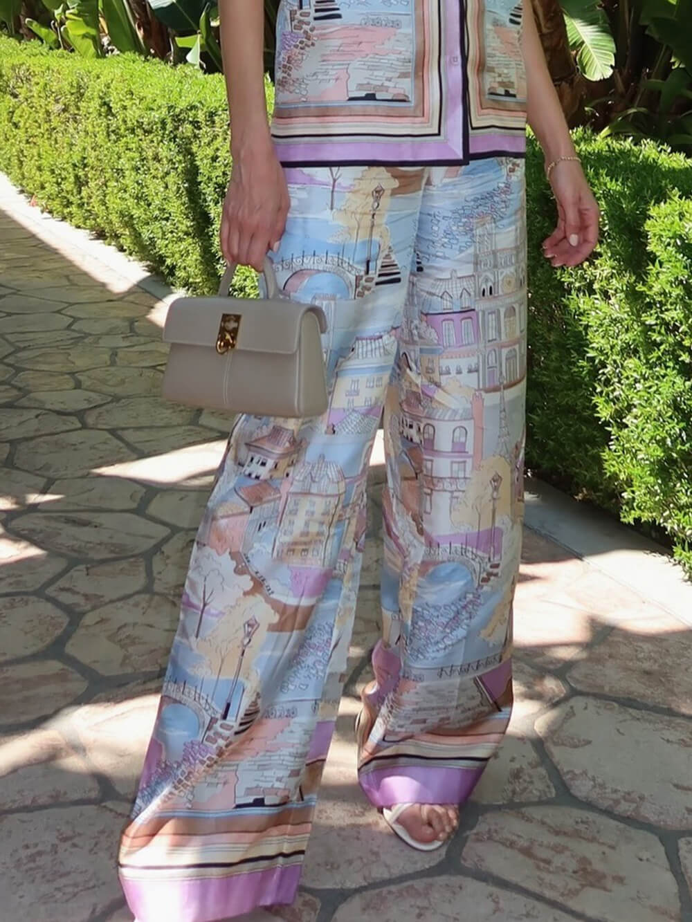 Unique Contrast Patchwork Print Loose Button-Down Oversized Shirt