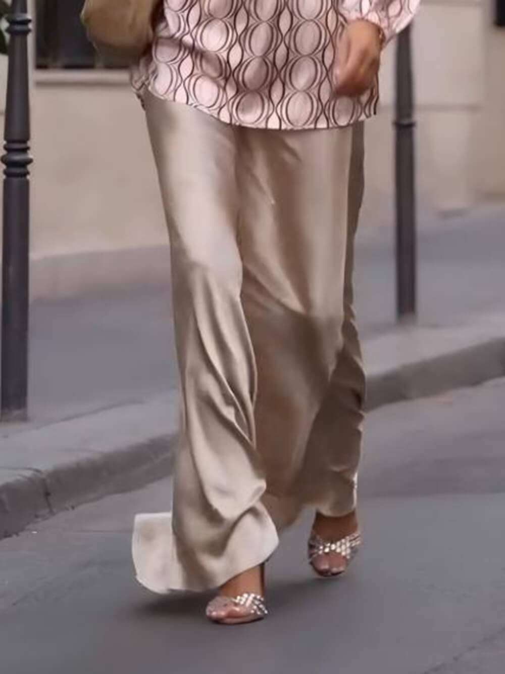 Retro Satin A-Line Maxi Skirt