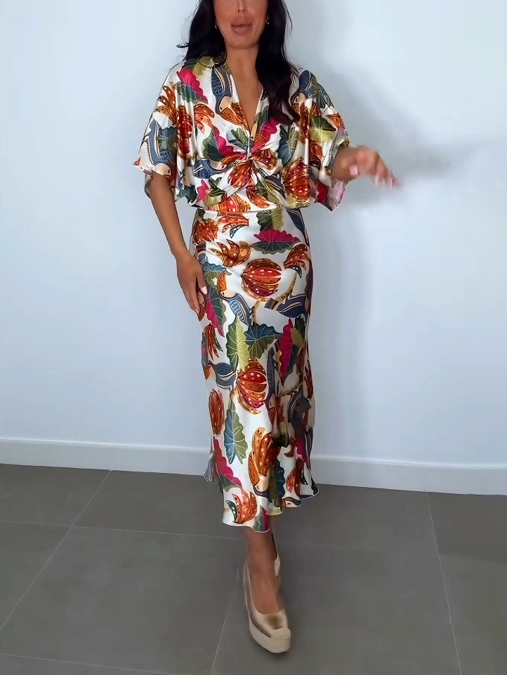 Exquisite Tropical Fruit Print Skirt