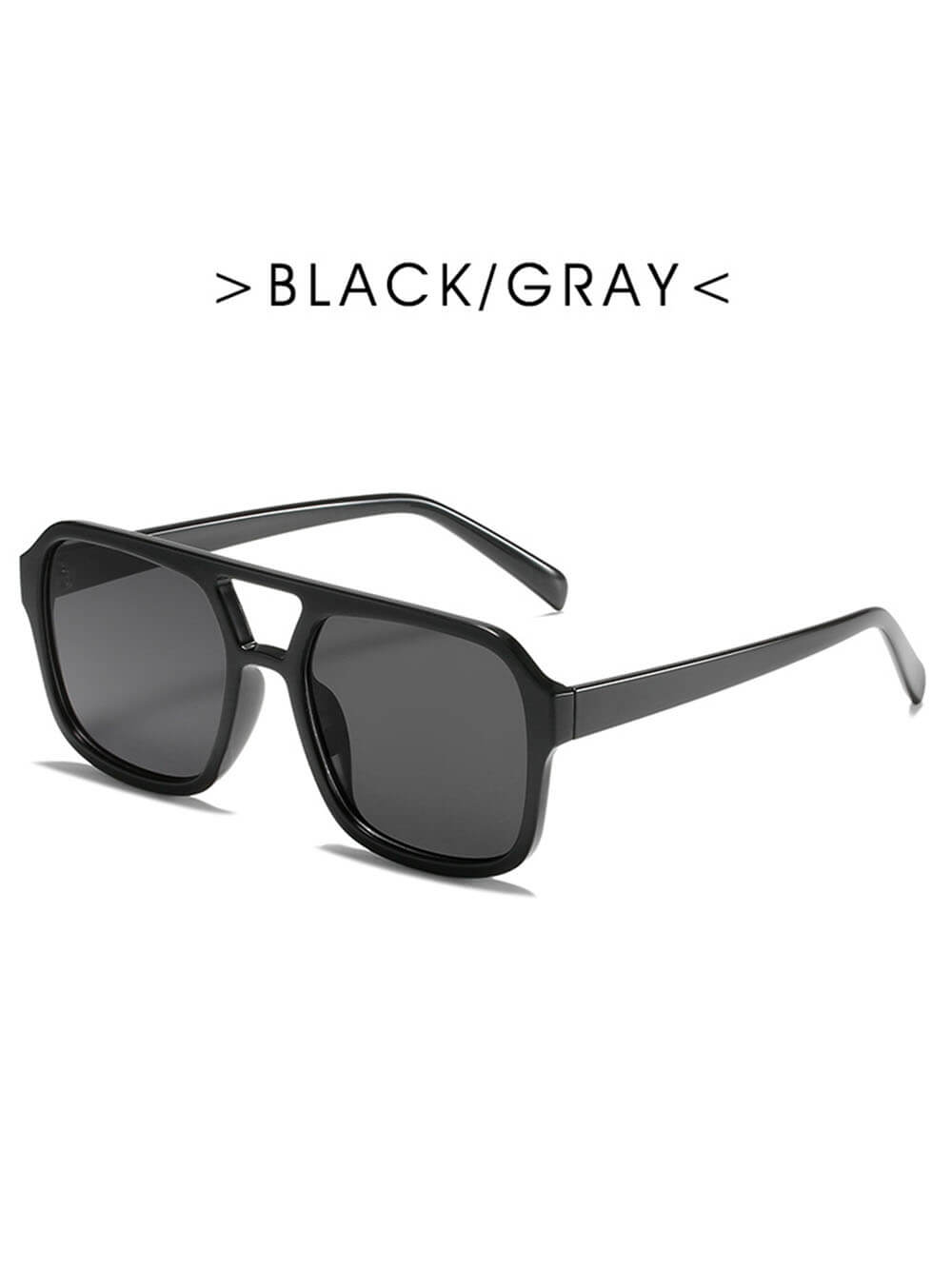 Stylish And Simple Double-Beam Large Frame Sunshade Sunglasses