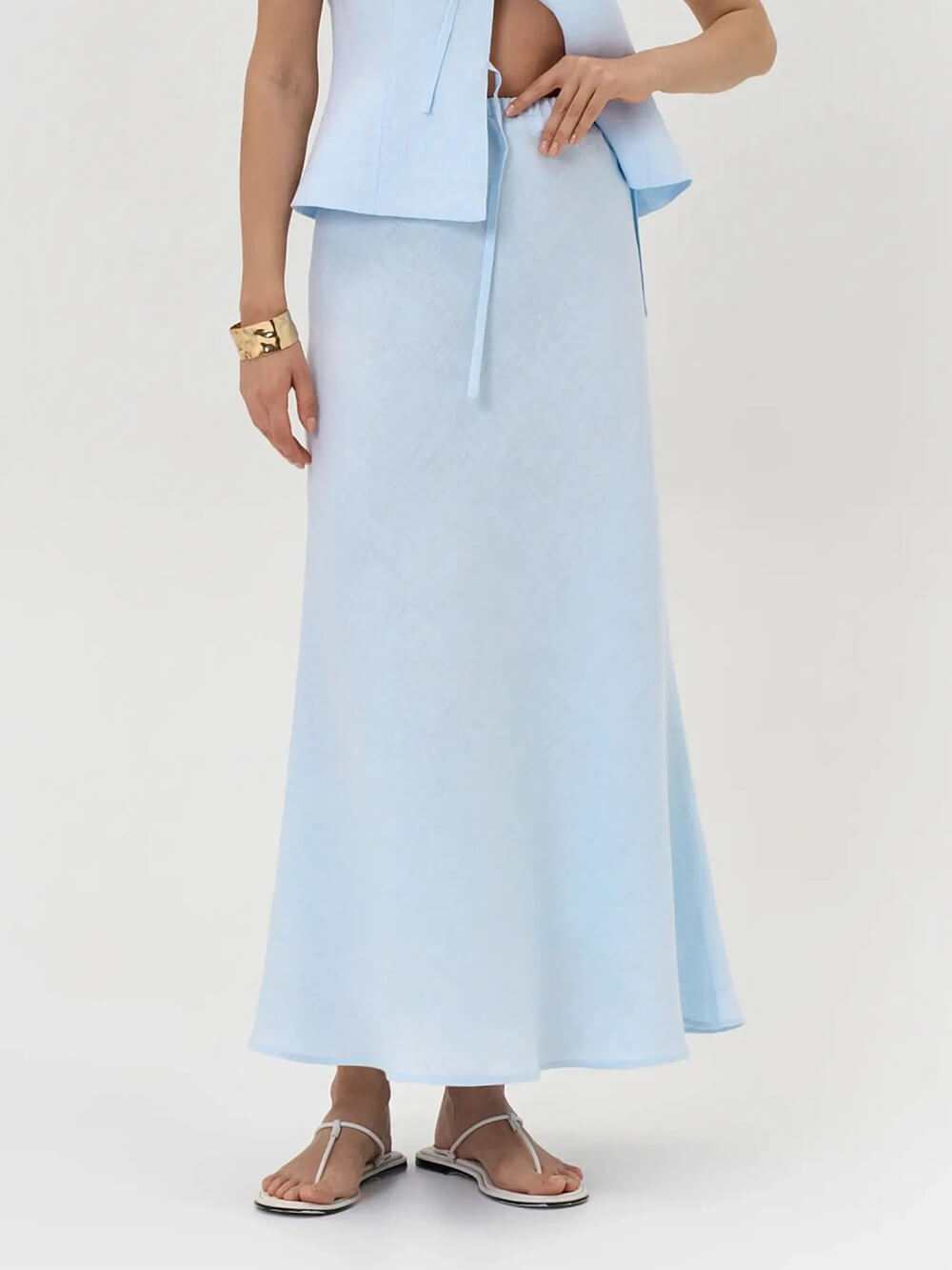 Classic Casual Elastic High-Waist A-Line Skirt