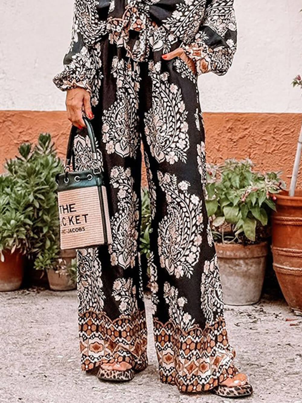 Casual Floral Print Loose Long Sleeve Oversized Shirt