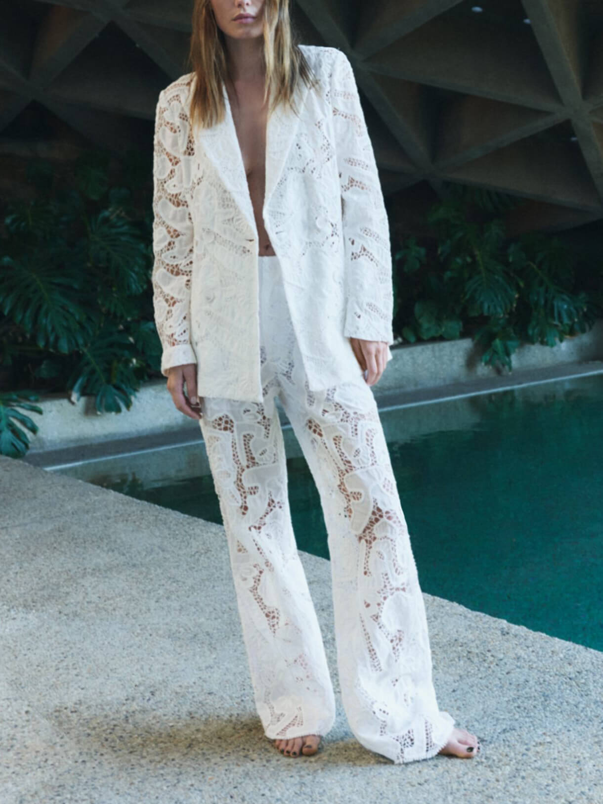 Elegant And Unique Lace Loose Wide-leg Pants