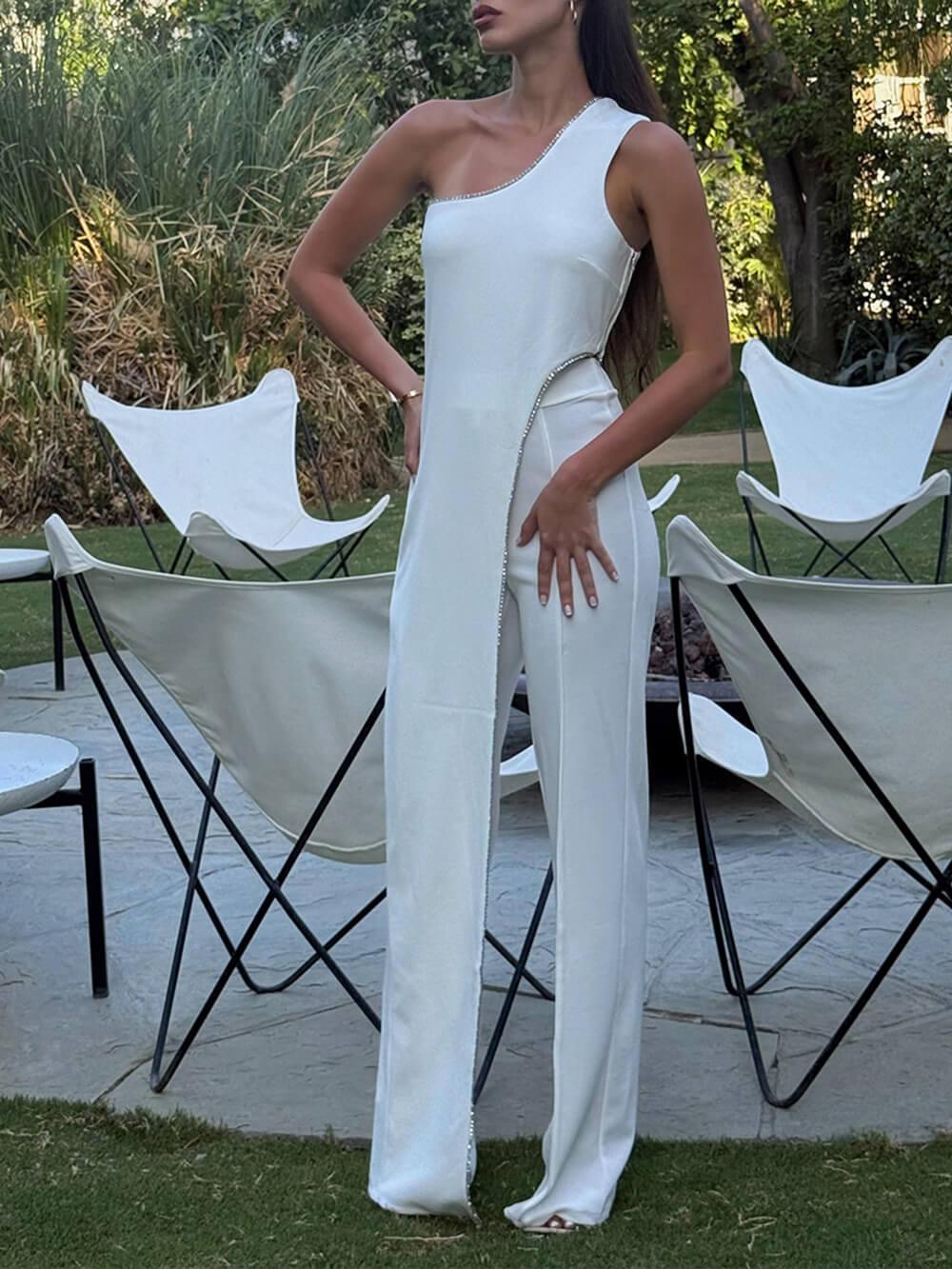 Exquisite High Waist Patchwork Suit Pants