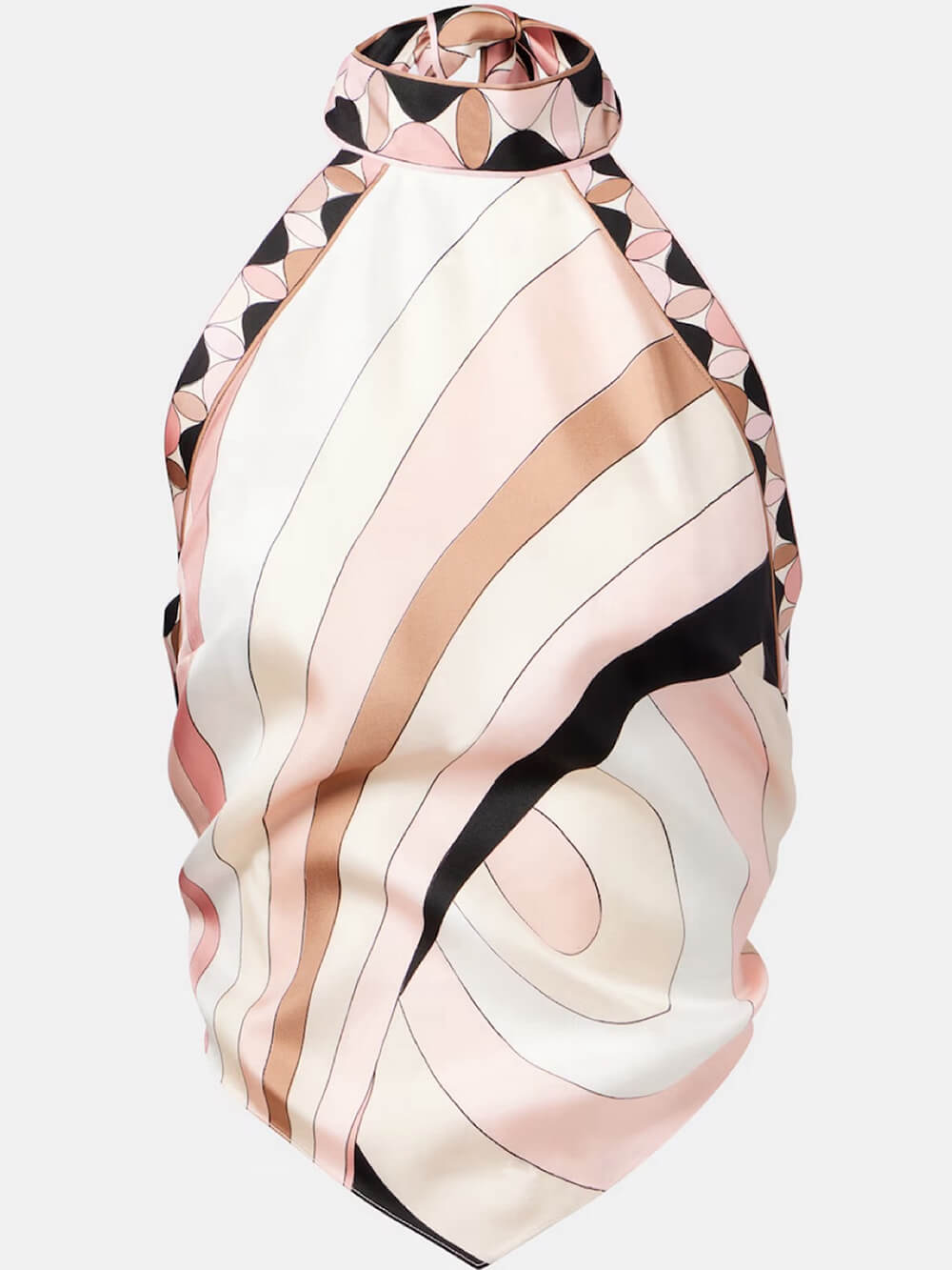 Unique Satin Printed Twill Tank Top Asymmetric Mini Skirt Set