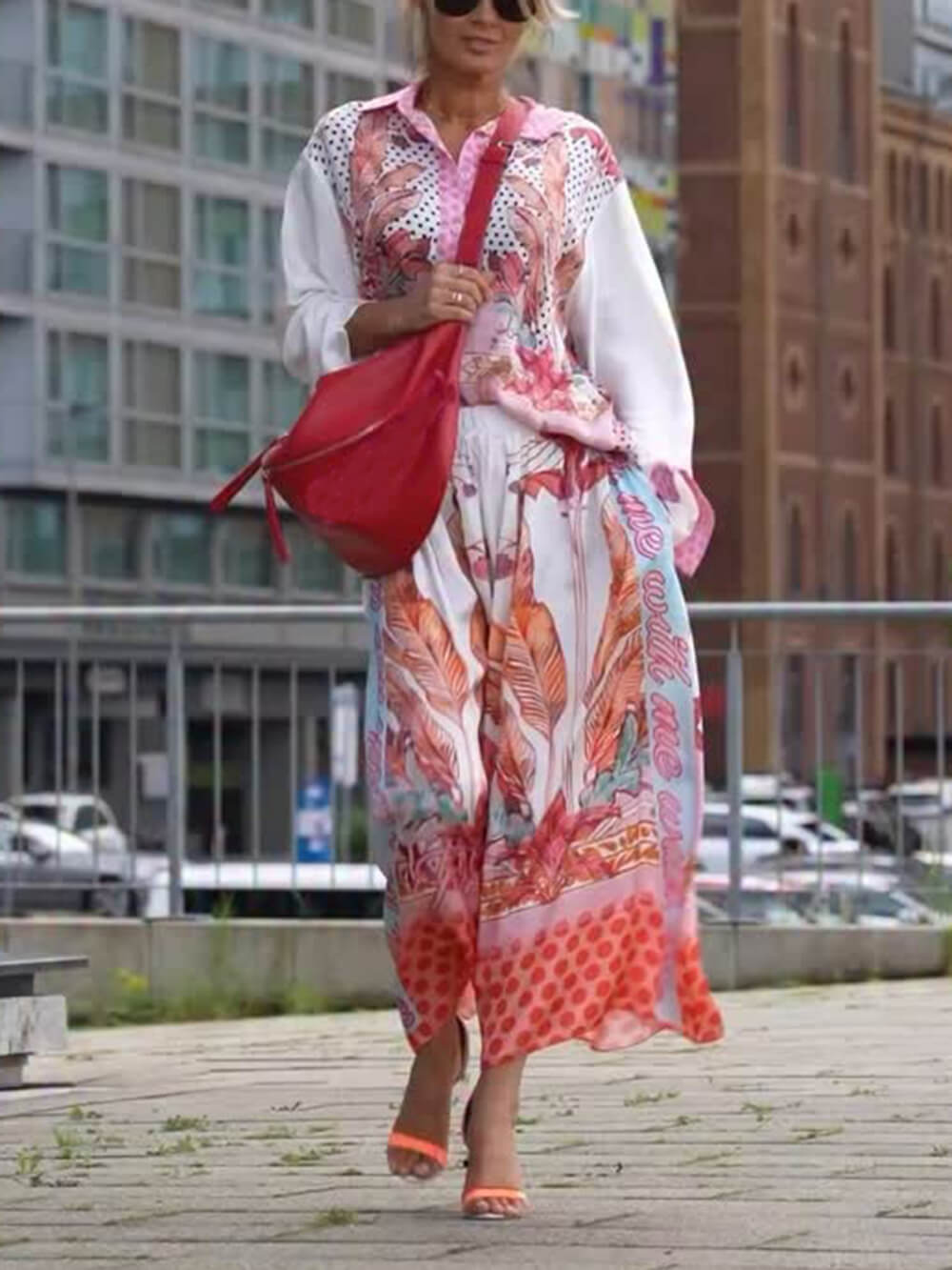 Casual Wild And Free Floral Print Relaxed Elastic Waist Skirt