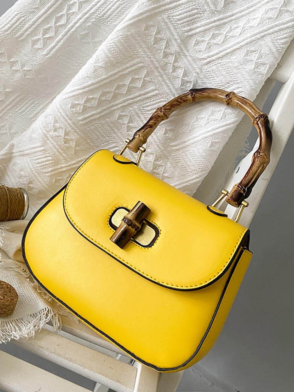 Retro Bamboo Shoulder Crossbody Handbag