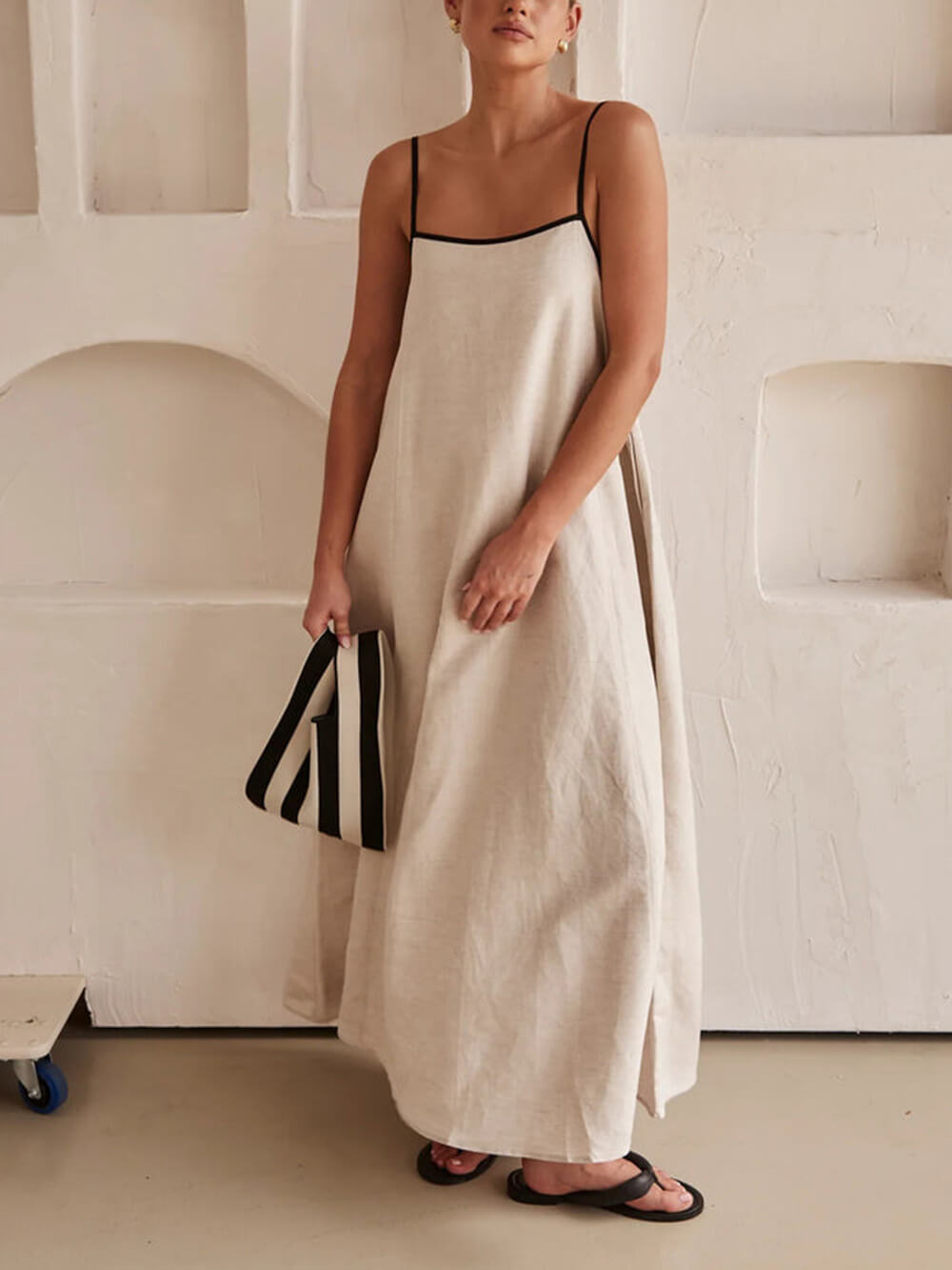 Classic Holiday Style Contrasting Suspender Dress