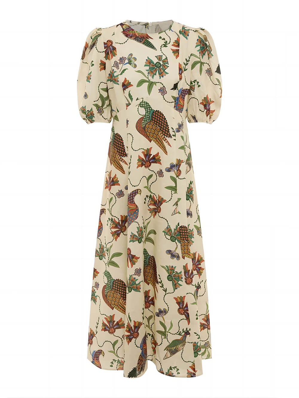 Effortless Artistic Bird Print Bodycon Dress