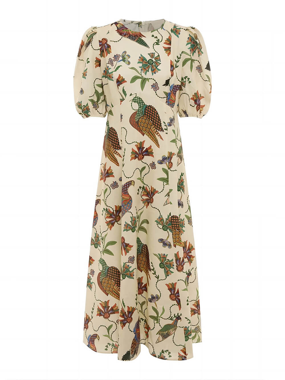 Effortless Artistic Bird Print Bodycon Dress