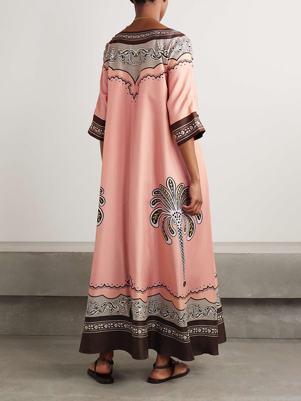 Unique Ethnic Oversized Printed Twill Maxi Dress