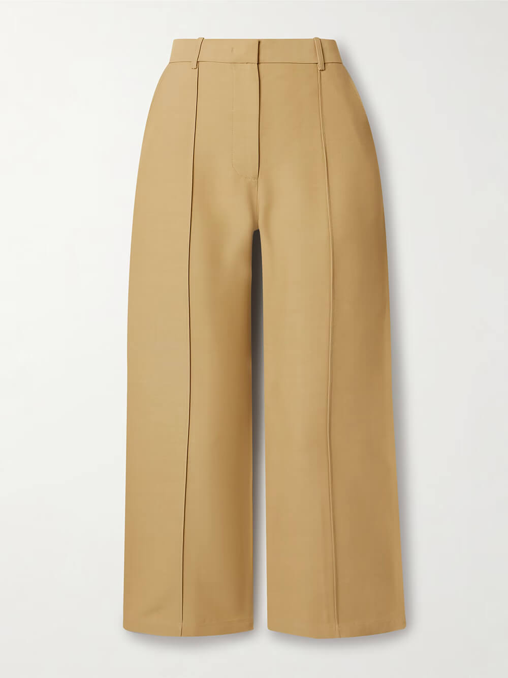 Exquisite Pleated Trim Straight Cropped Pants