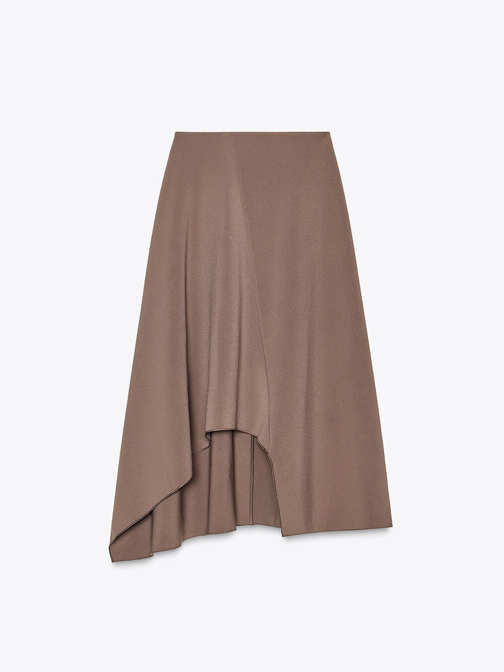 Classic Asymmetric Crepe Midi Skirt
