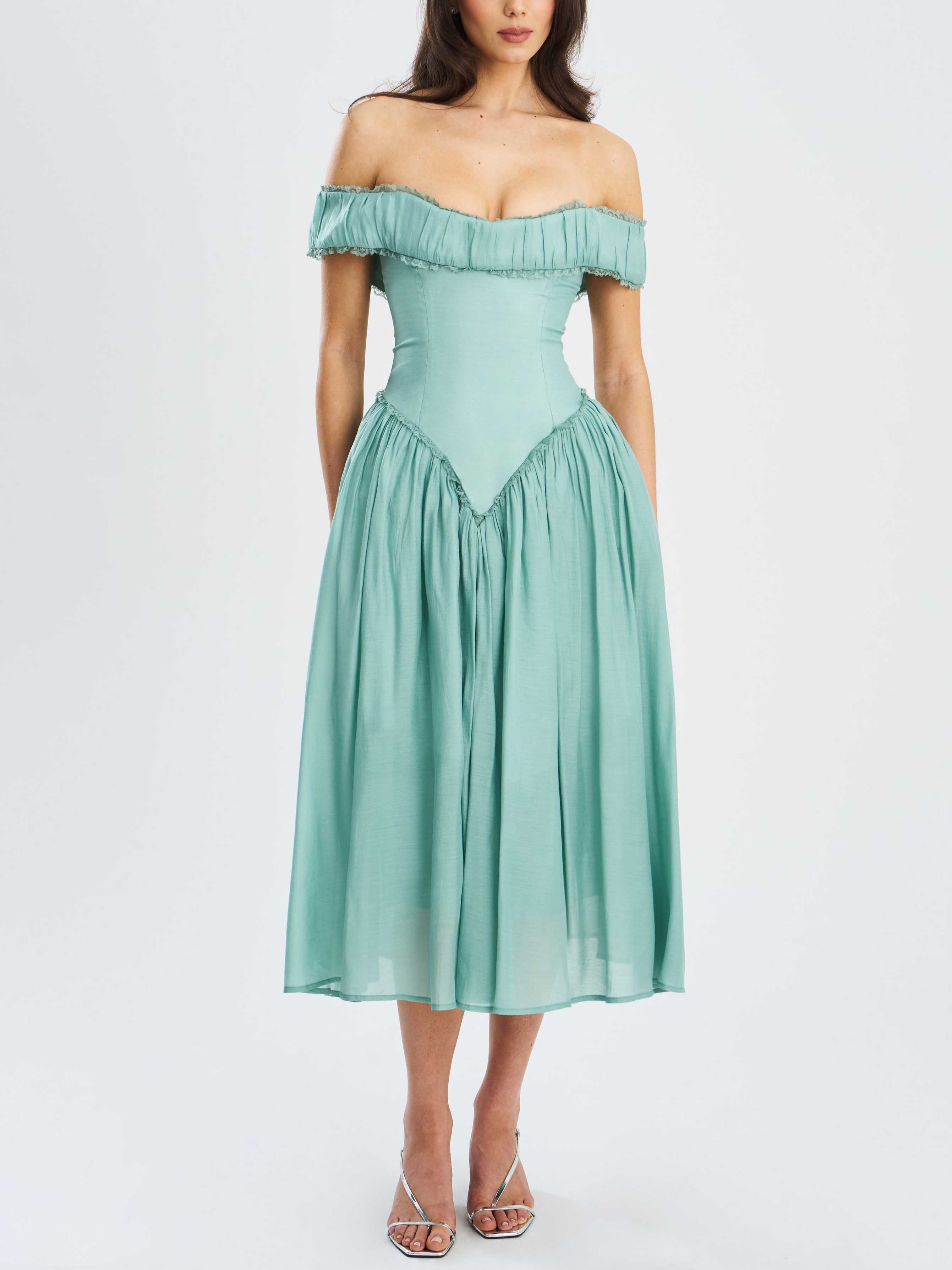 Elegant Sexy Off-the-shoulder Bodycon Midi Dress