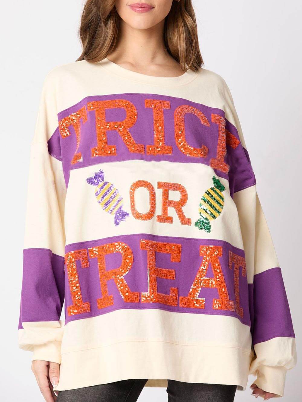 Halloween Eve Dress Sequin Candy Pullover Sweater