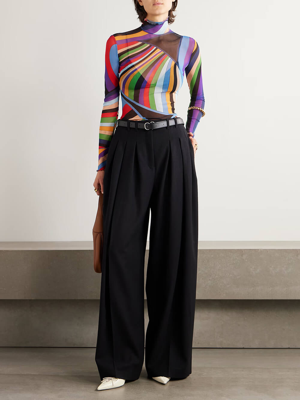 Retro Pleated Loose Pocket Wide Leg Pants