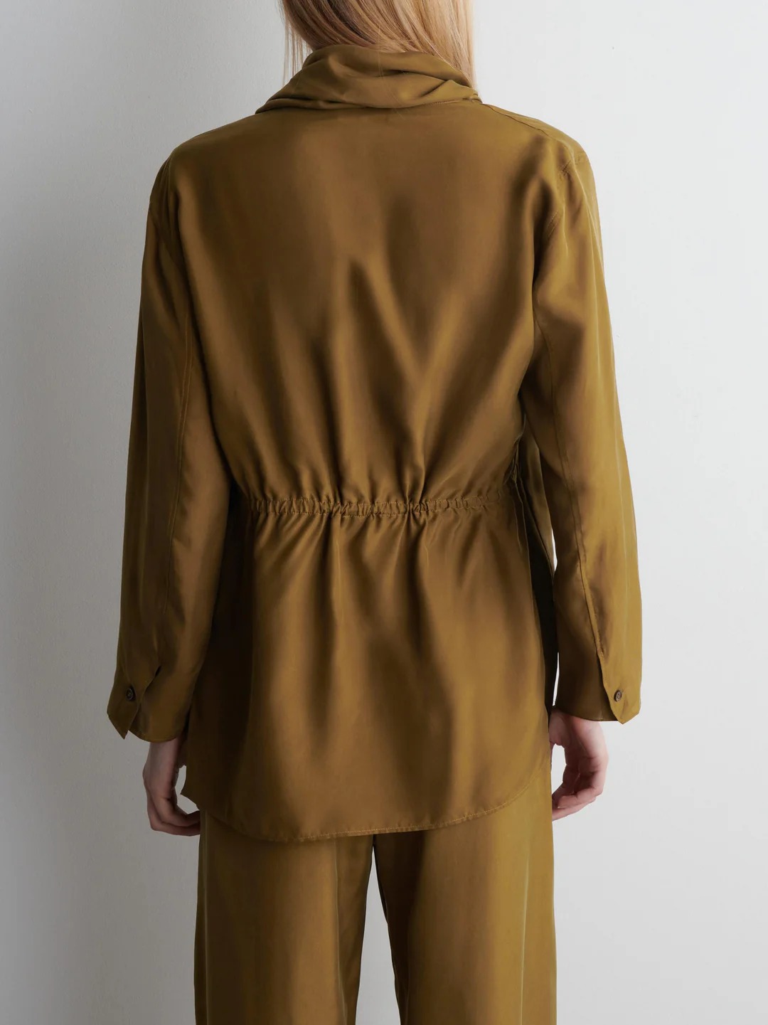 Elegant Draped Lapel Satin Blazer