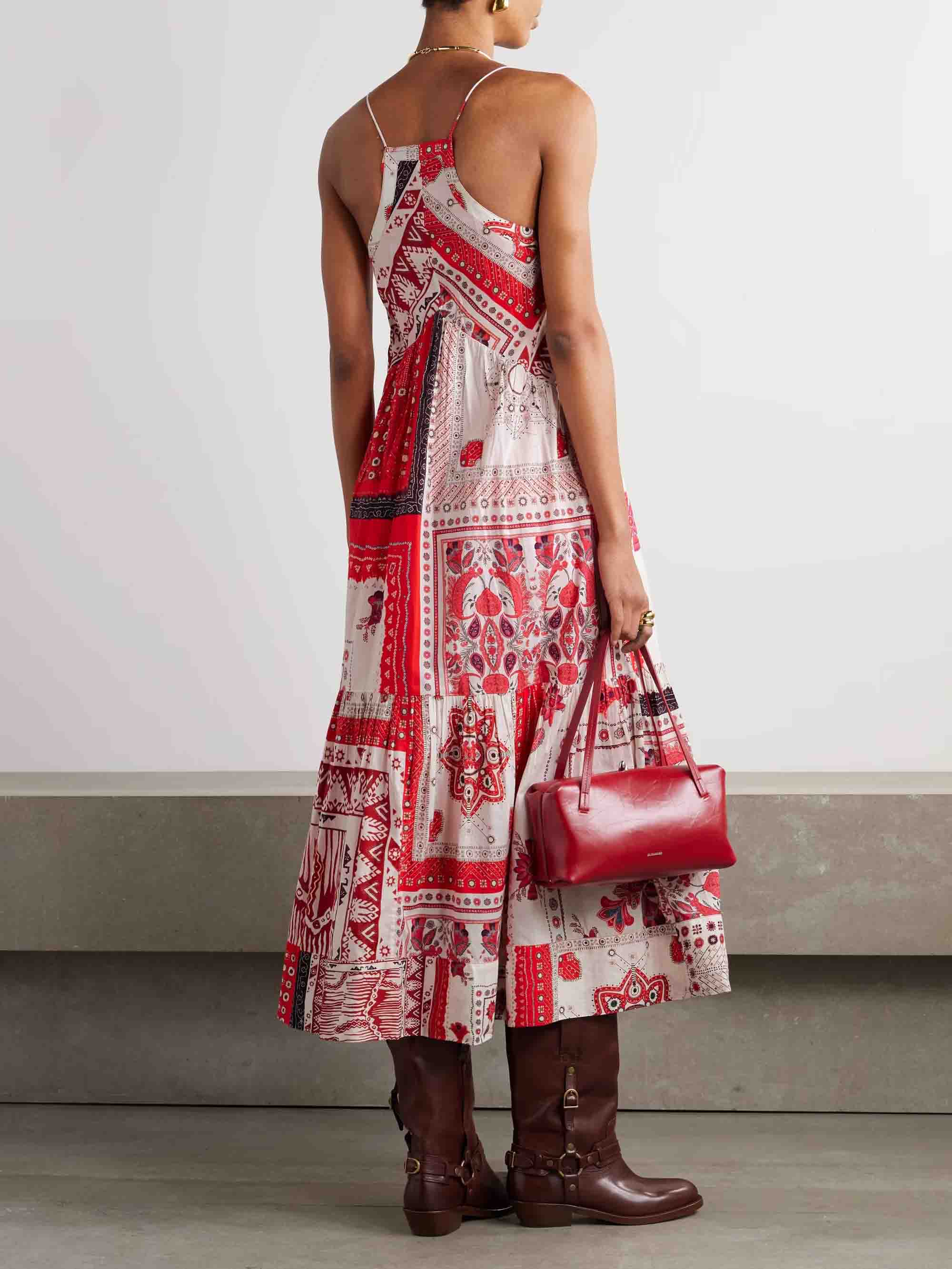 Casual Ethnic Bohemian Print Suspender Maxi Dress