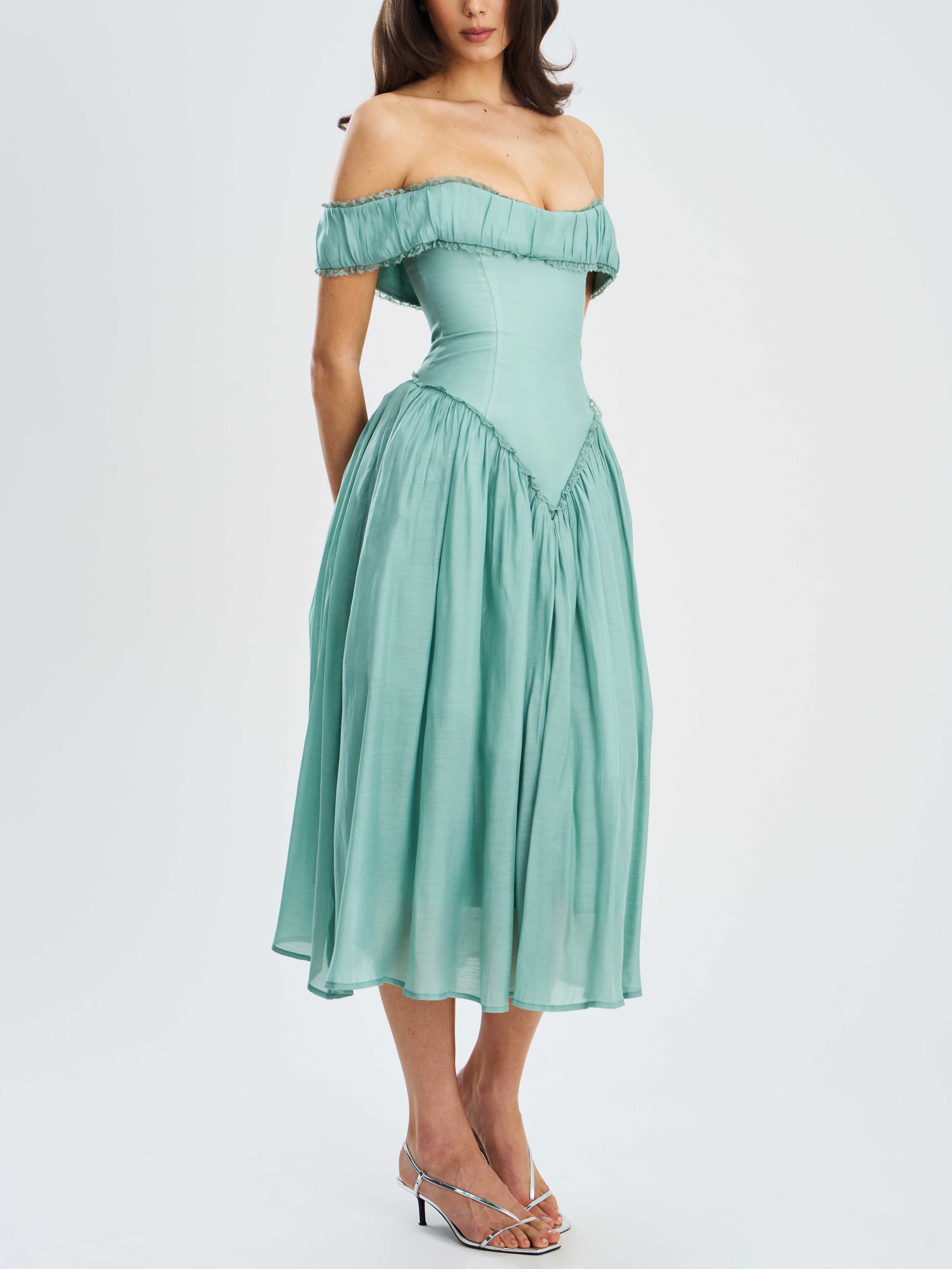 Elegant Sexy Off-the-shoulder Bodycon Midi Dress