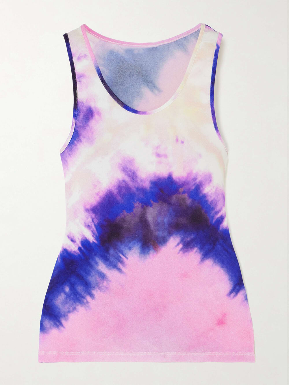 Unique Tie-Dye Stretch Crinkle Tank Top