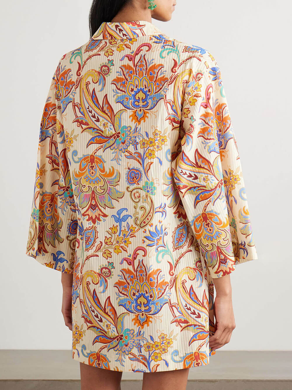 Elegant Paisley Print Loose Mini Dress