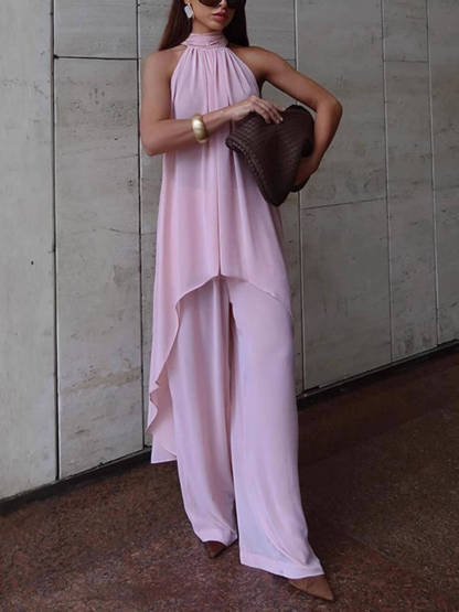 Elegance Casual Elastic Waist Relaxed Trousers