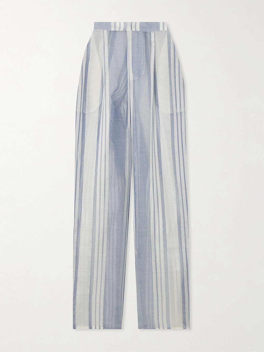 Retro Striped Print Pockets Straight-Leg Pants