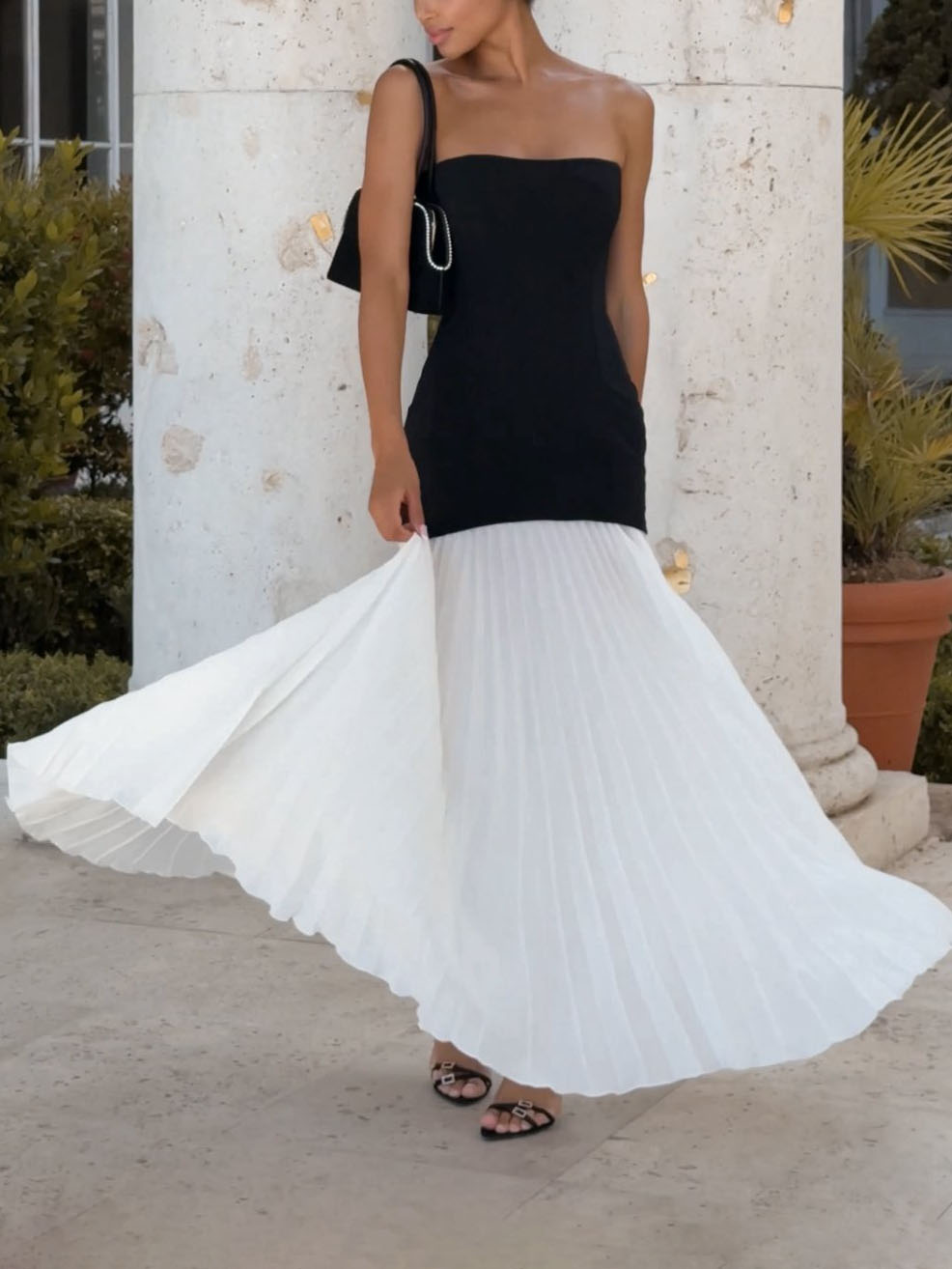 Elegant Classic Pleated Skirt Two-piece Set