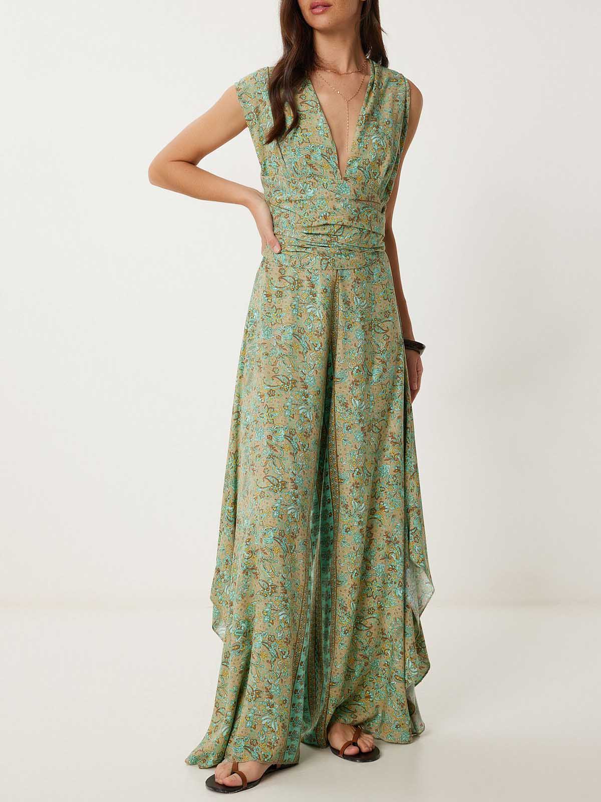Retro Paisley Ethnic Print Jumpsuit
