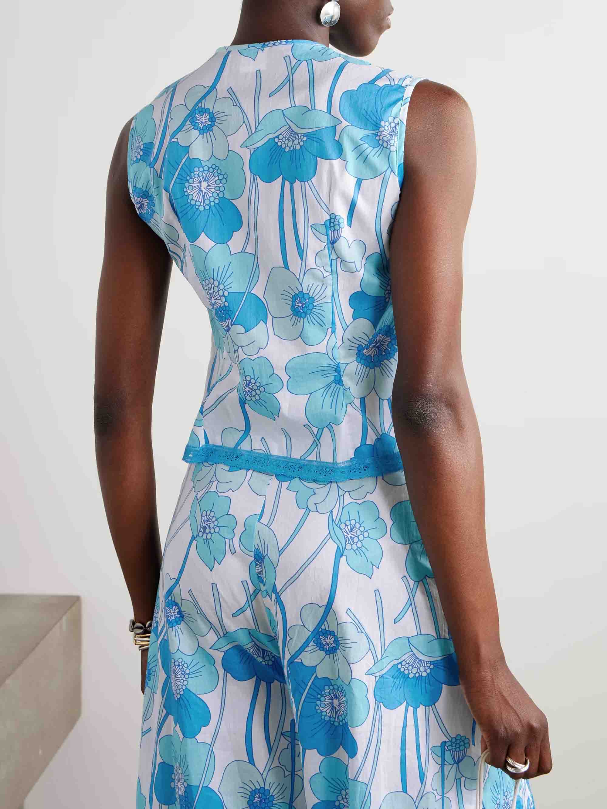 Exquisite Lace Floral Print Tank Top