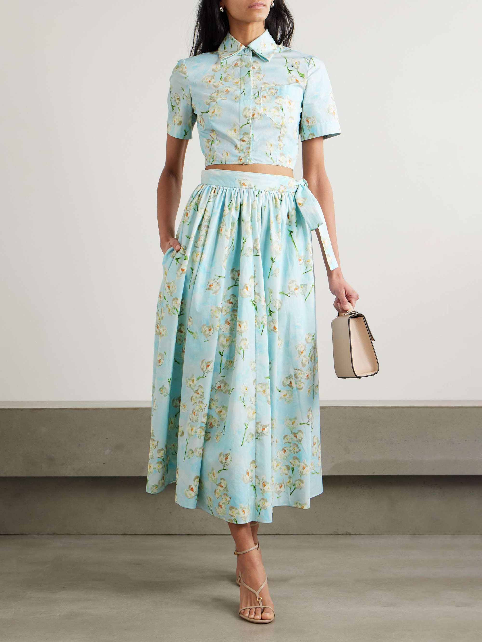 Casual Fresh Floral Print Short Shirt