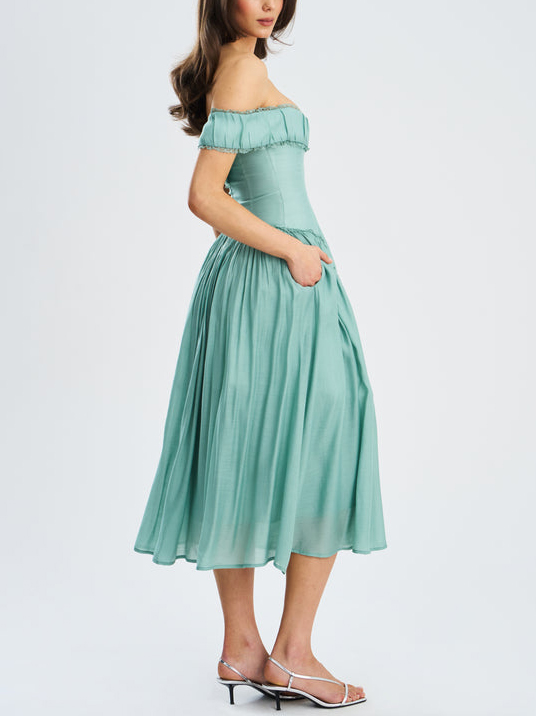 Elegant Sexy Off-the-shoulder Bodycon Midi Dress