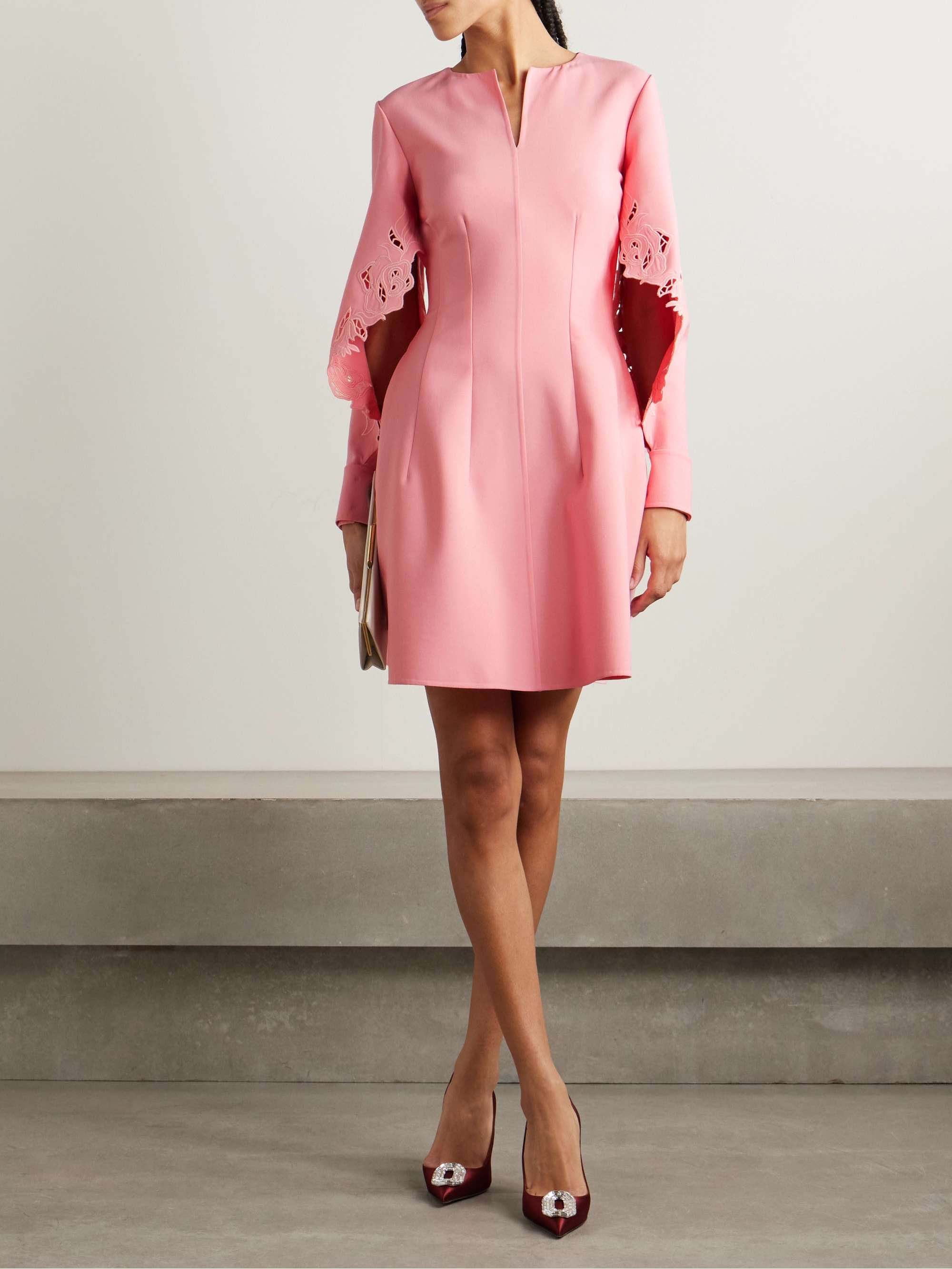 Elegant Rose Embroidery A-Line Mini Dress