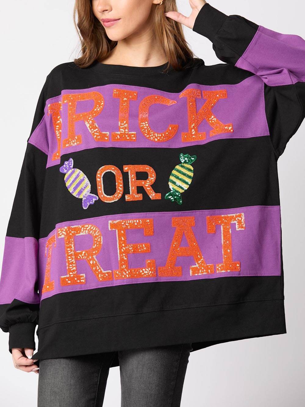 Halloween Eve Dress Sequin Candy Pullover Sweater