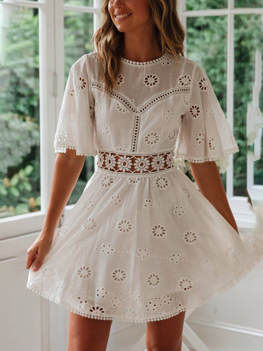 Summer Nights Backless Cutout Fringe Mini Dress