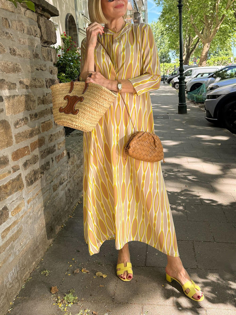 Casual Effortless V-Neck Printed Vacation Maxi Dress